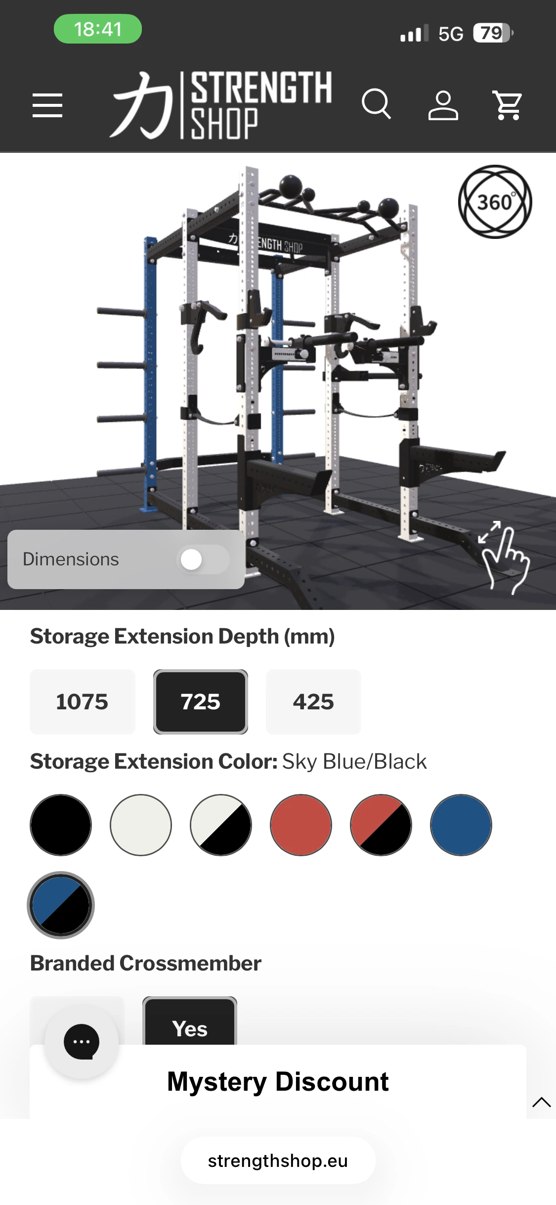 Strength Shop Riot MRR 75 Power Rack configurator mobile view 1
