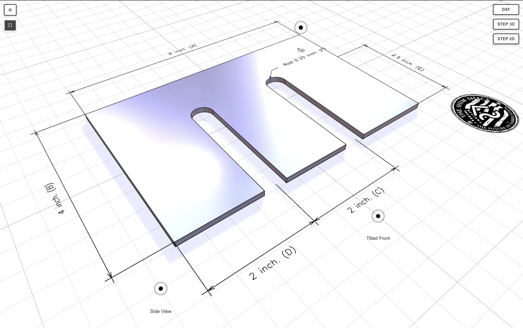 The Shim Shack configurator variant 1