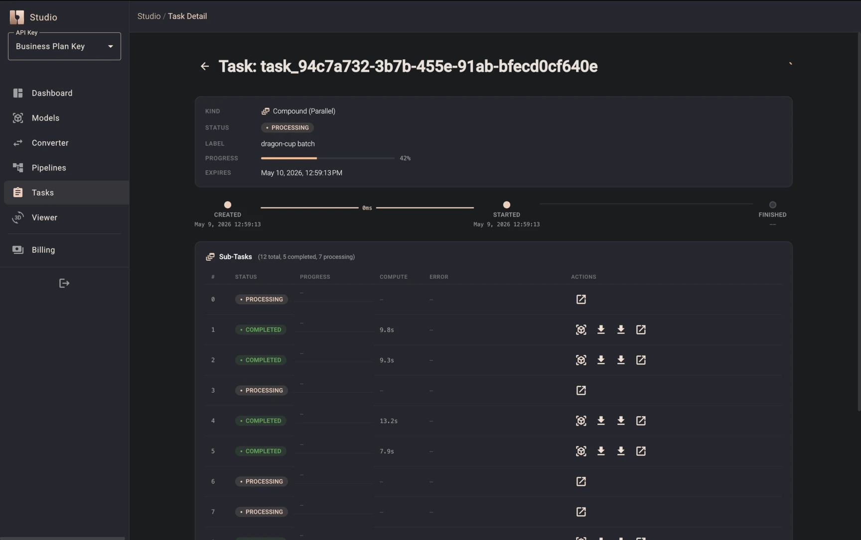 CAD Cloud task processing status tracking 1